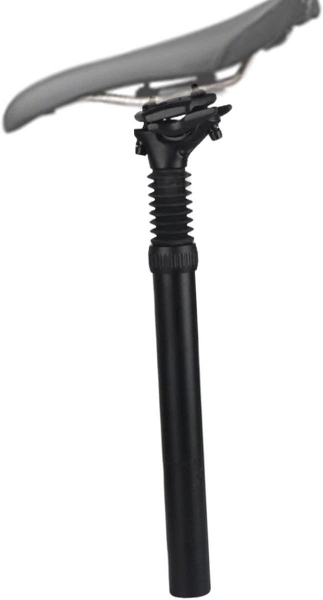 Fietszadelpen - Zadelpen Demper - Comfortabel Fietsen - Schokabsorberend Ontwerp - 30.9 x 350 mm - Zwart