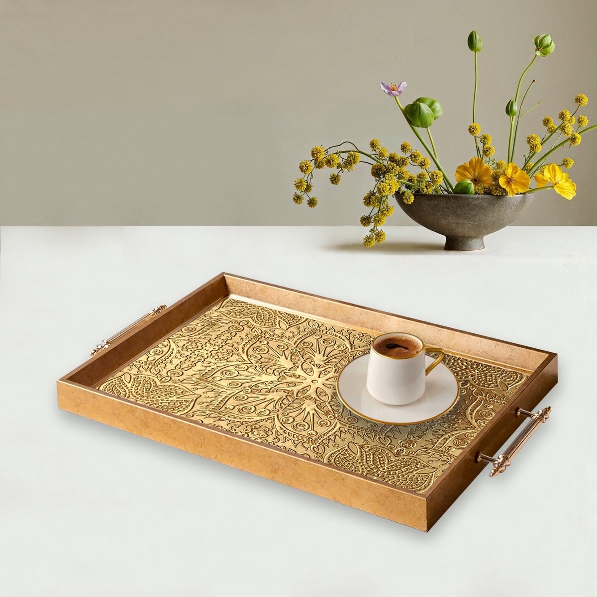 Asir - Dienblad - Veelkleurig - 100% GLAS - 53 x 4 x 32 cm