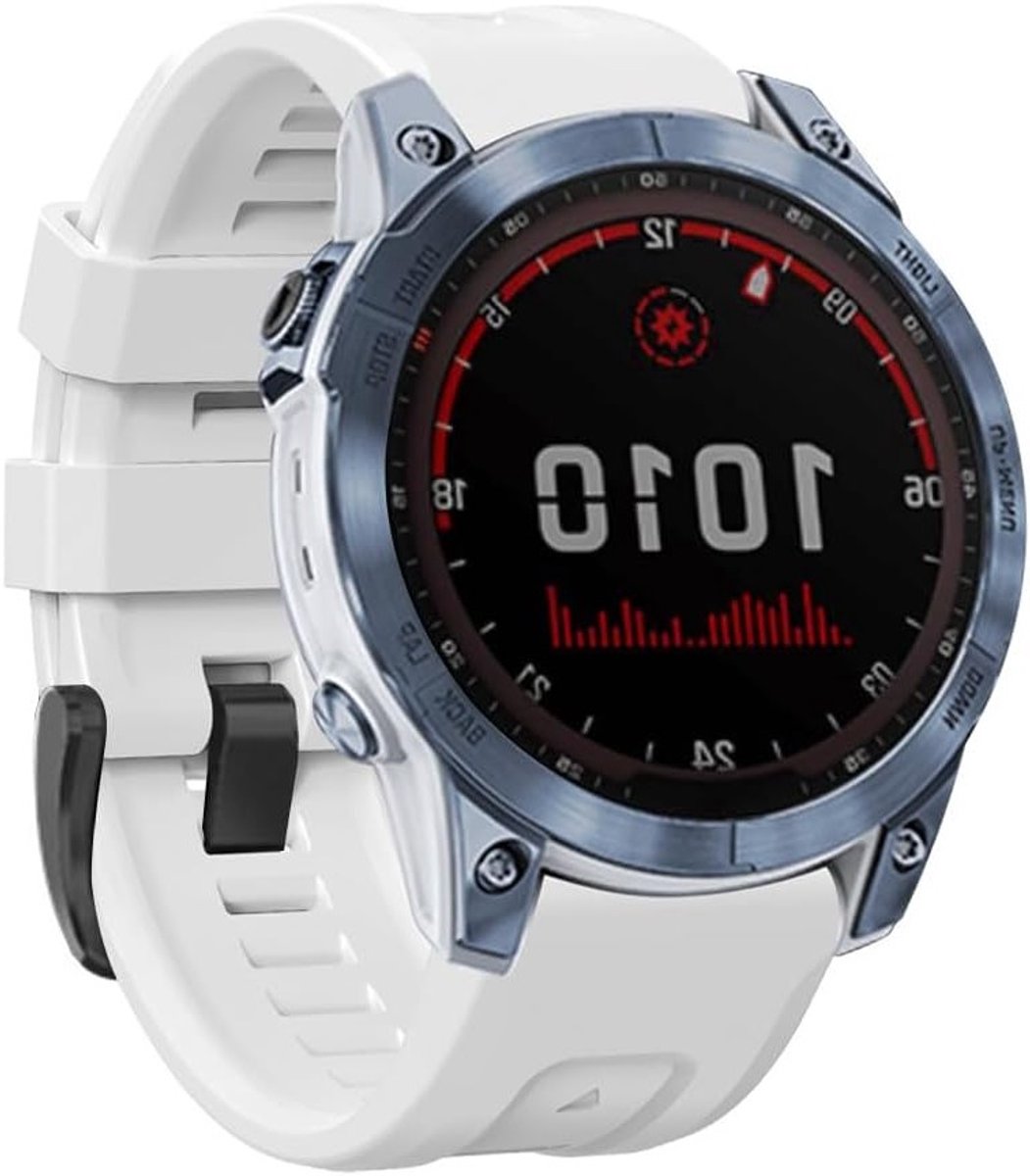Sportieve Siliconen Vervangband 22mm voor Garmin Forerunner 965, Fenix 7, Instinct en Epix Gen 2 - Wit, Geschikt voor Dames en Heren, Ideaal voor Sport en Activiteiten