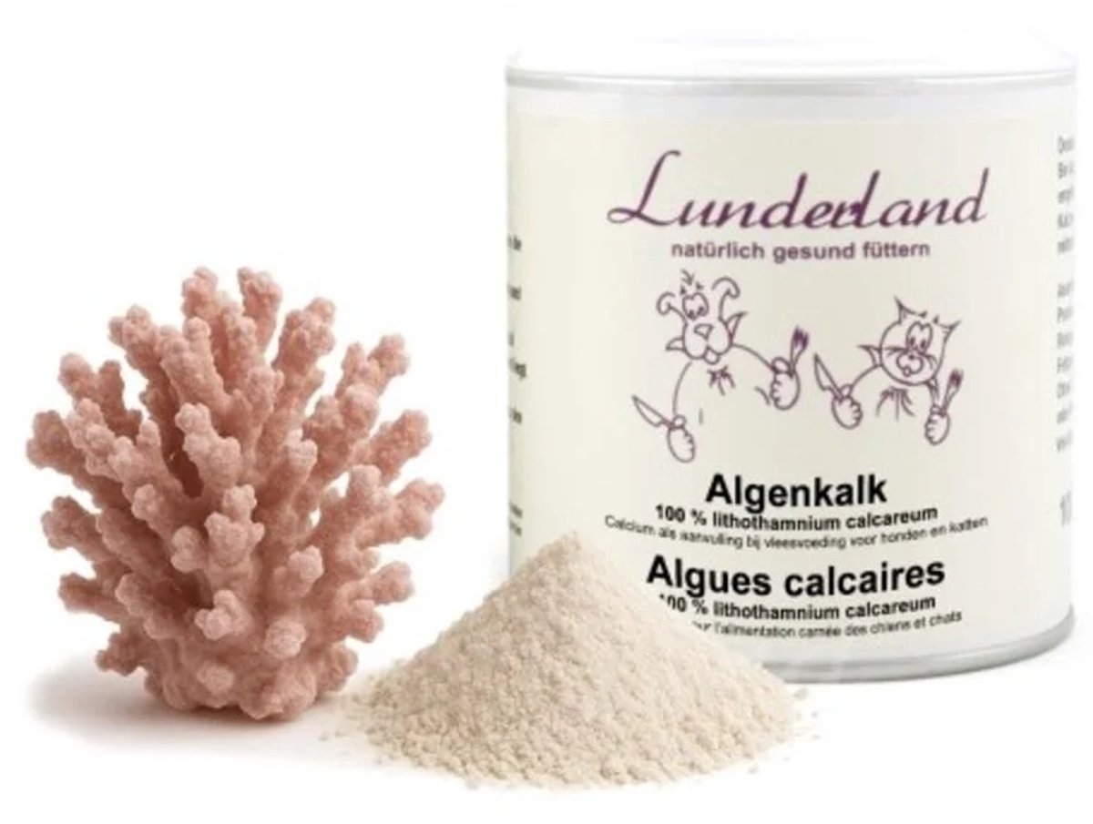 Lunderland Algenkalk voor honden - 100gr - natuurlijke calciumbron voor een sterk gebit & gezonde botten