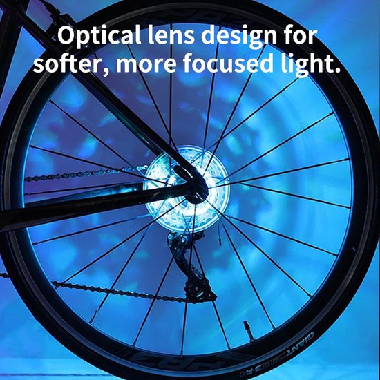 Fietswielverlichting LED - Wielverlichting Fiets - Nachtelijke Fietstochten - Bewegingsgevoelig - 5.6x5.6x2.2 cm - Meerdere Kleuren — afbeelding 5
