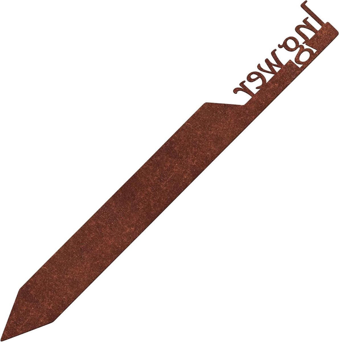 Plantenstekker Gember - Tuindecoratie - Bed Markering - Roest Patina - 24 cm Hoog - Grijs