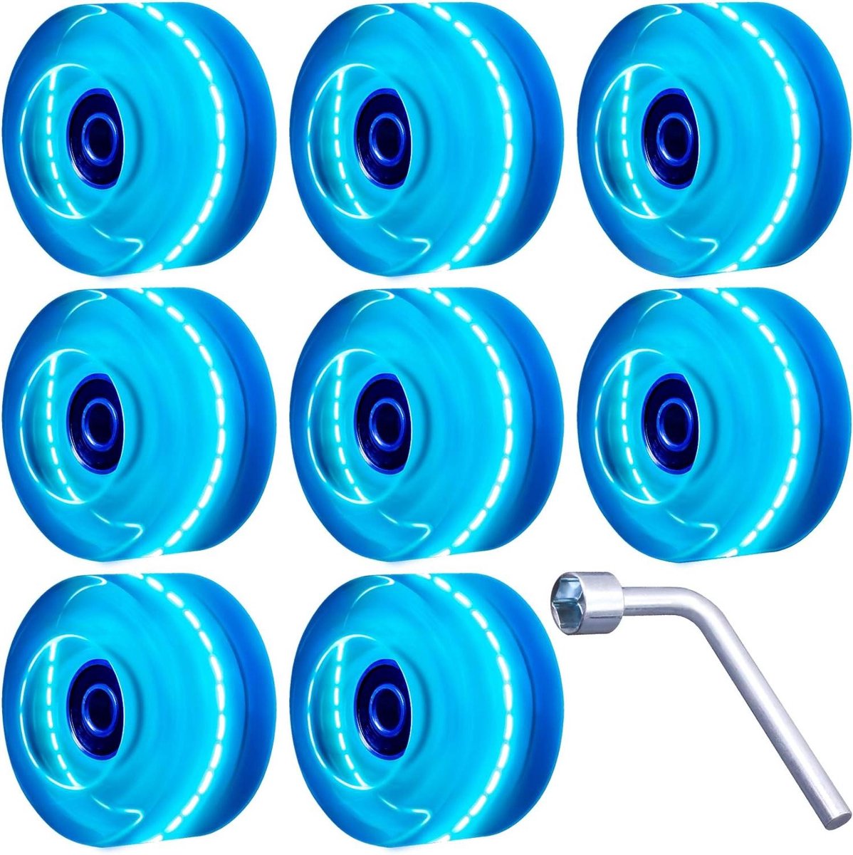 Rolschaatswielen Set Wielen met lagers Skaatsen en skateboarden Lichtgevend bij beweging 32×58 mm