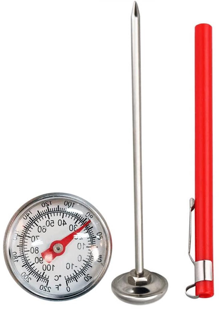 Bodemtemperatuur thermometer - Grondmeter compost - Planten verzorgen - Hoge precisie meting - 127 x 26 mm - Zilver