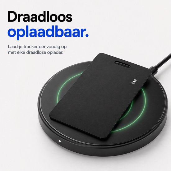Android Locatie Tracker – GPS Tracker – Draadloos Oplaadbare - Smart Wallet Tag - Zonder Abonnement – Waterbestendig en Compatibel met Alle Android Telefoons