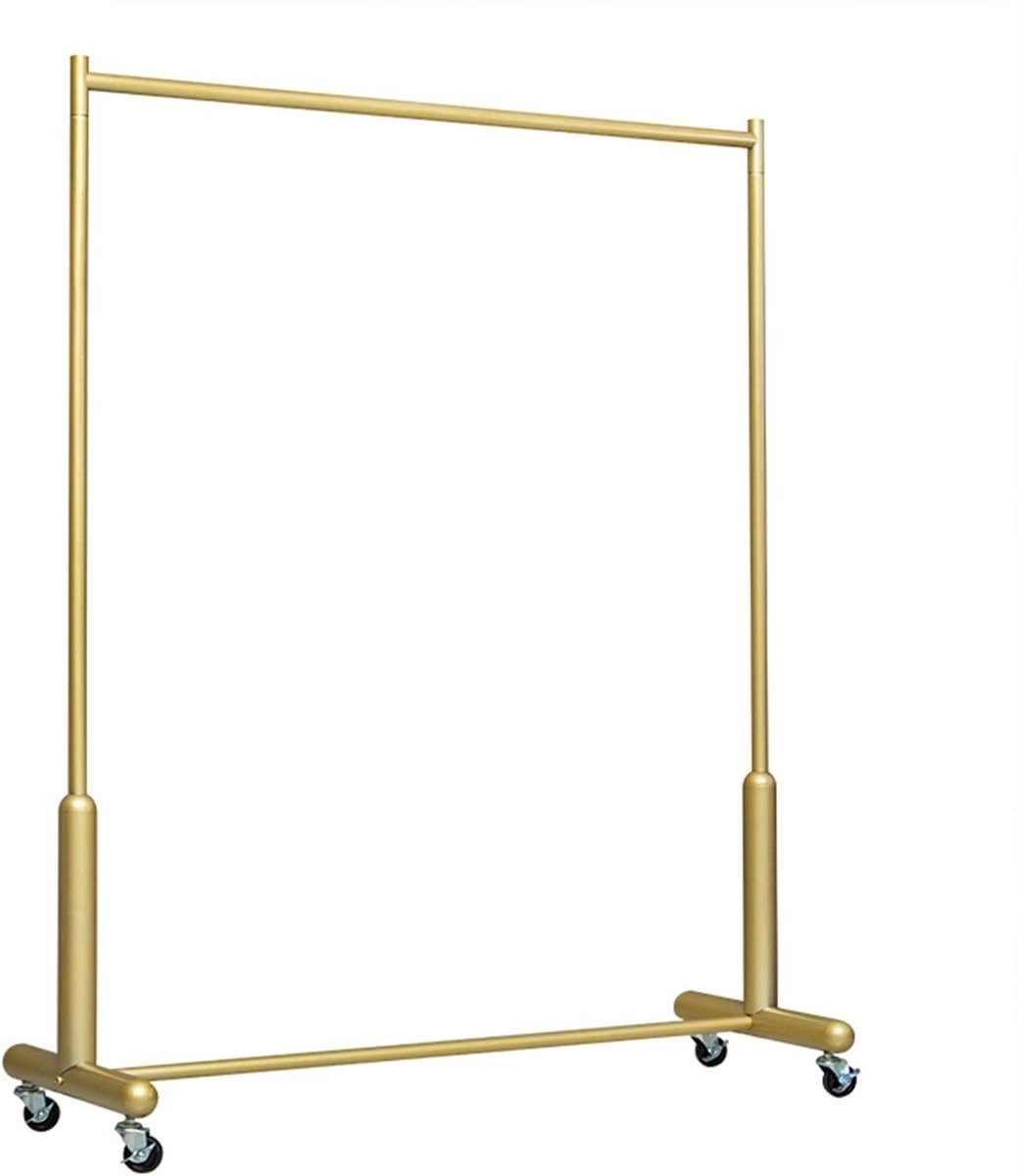 Rollend Kledingrek - Kledinghanger Mobiel - Kleding Opbergen - Gouden Afwerking - 150 x 40 x 165 cm - Goud