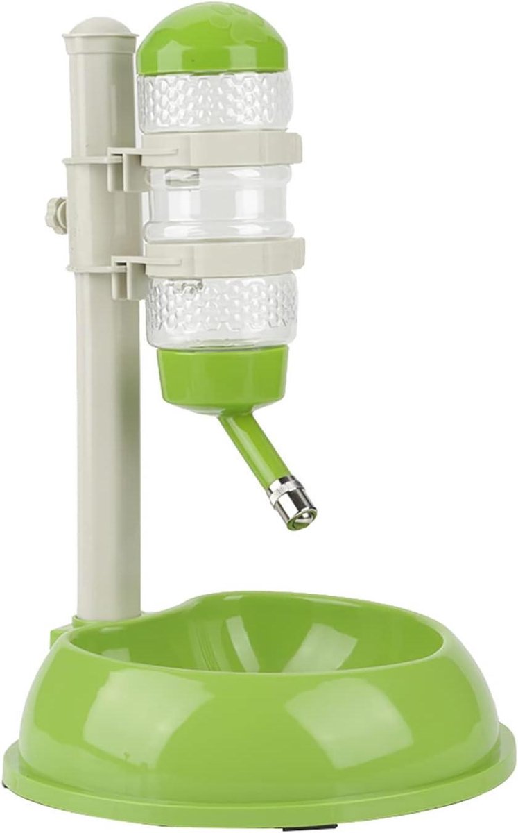 Verstelbare hondenbak - Voerdispenser drinkbak - Huisdier verzorging - In hoogte verstelbaar - 500 ml 1800 g - Groen