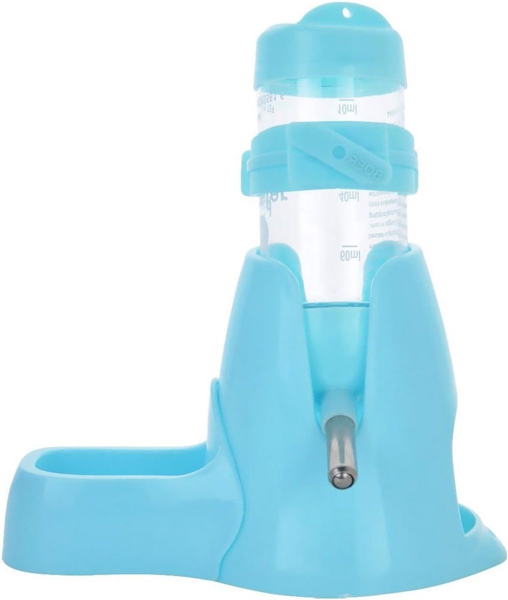 Waterdispenser voor Kleine Dieren - Hamsters, Cavia's, Konijnen, Ratjes, 80 ml, Blauw, Ideaal voor Hydratatie en Comfort