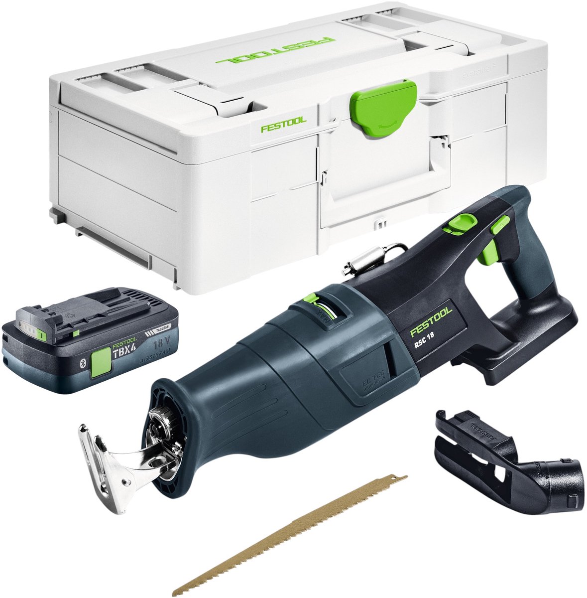 Festool RSC 18 EB Basic accu- reciprozaag 18 V borstelloos + 1x accu 4.0 Ah + snellader + systainer