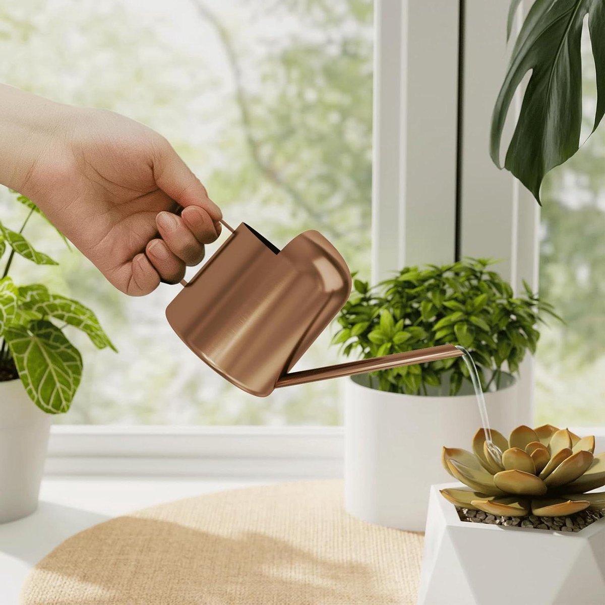 Kleine Gietkan - Waterfles Bloemengietkan - Planten Water Geven - Lange Smalle Tuit - 300 ml - Koperkleurig