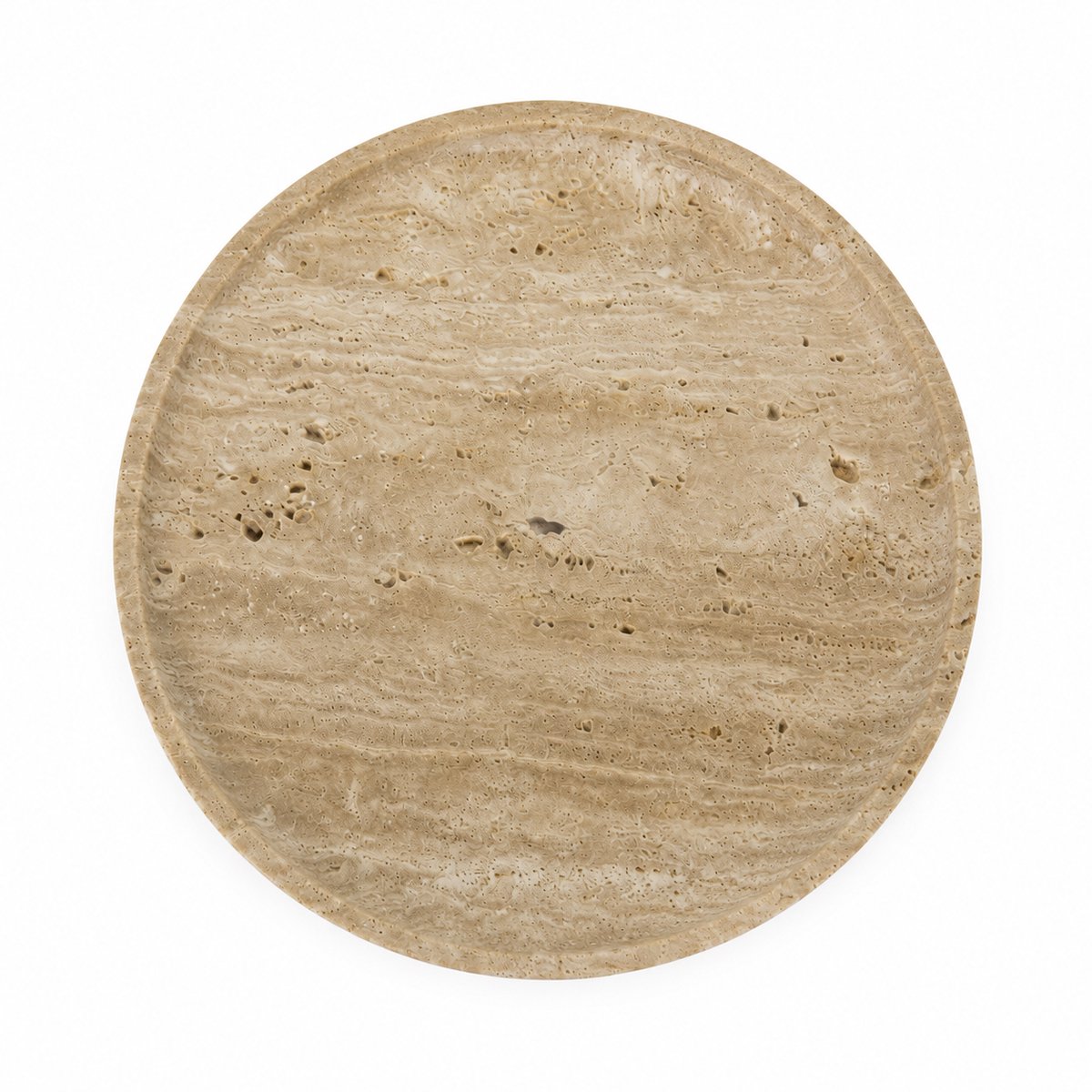 Marmoree - Travertin Tray - Dienblad - Rond - Natuursteen - Beige - 30cm