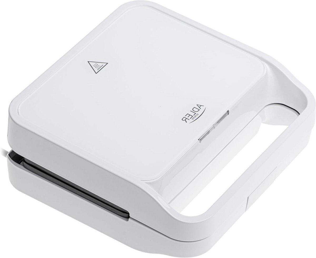 Sandwichmaker - Tosti apparaat - Snelle lunches - Antiaanbaklaag - 1100 Watt - Wit