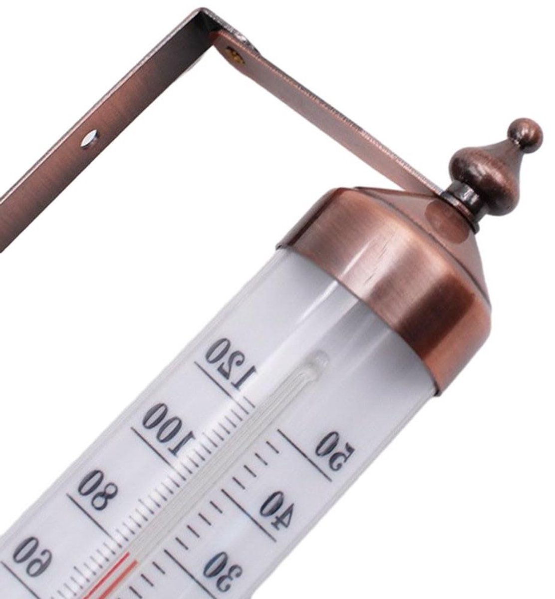 Buiten Binnen Thermometer - Temperatuurmeter Weerstation - Temperatuur Meten - Dubbele Schaal - 10 inch - Zilver