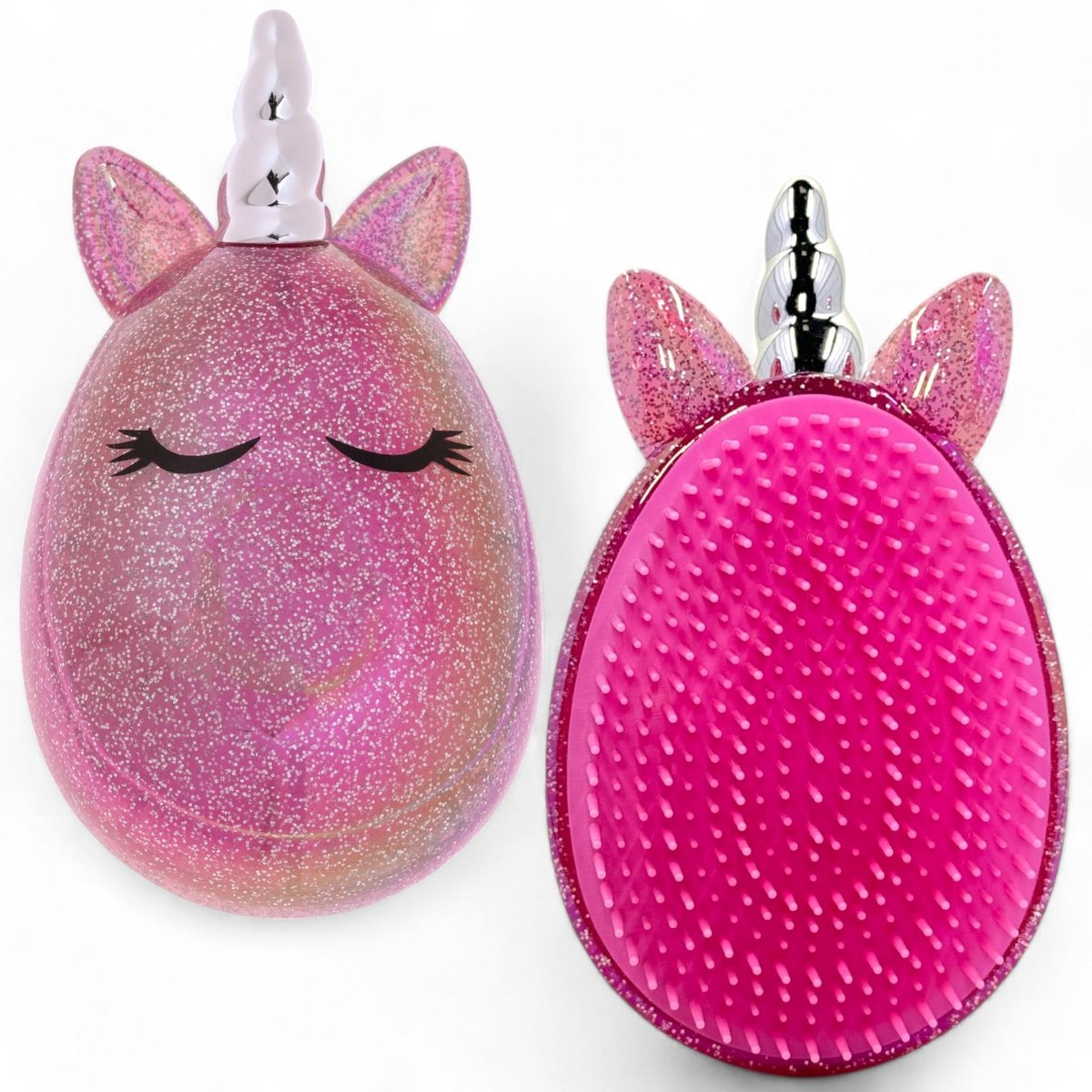 Virtubuy - Unicorn Haarborstel - Ontwarren van Alle Haartypes - Compact en Glitterend Design - Geschikt voor Dames en Kinderen - Perfect voor Reizen..