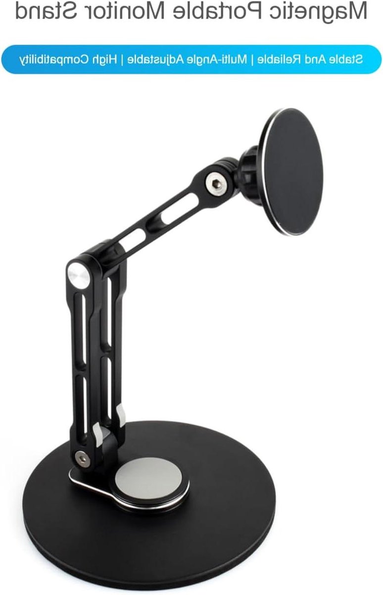 TUOPUONE Magnetic N52 Neodymium magnet, portable monitor, adjustable stand, compatible with 4~18.5 inch monitors, supports multi-axis rotation, comes with magnetic metals