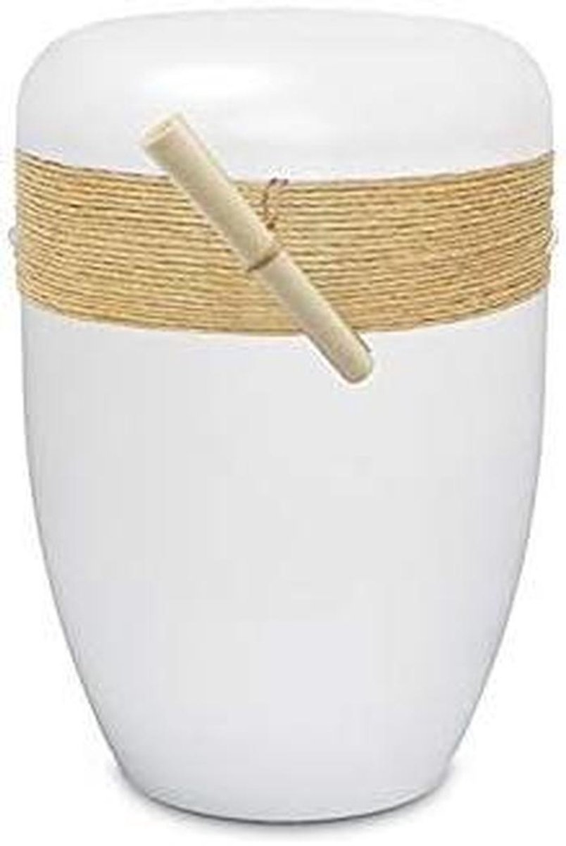Biologisch afbreekbare urn - Urn voor begraven - As verstrooien - Gemaakt van lignine - 4.4 liter - Wit