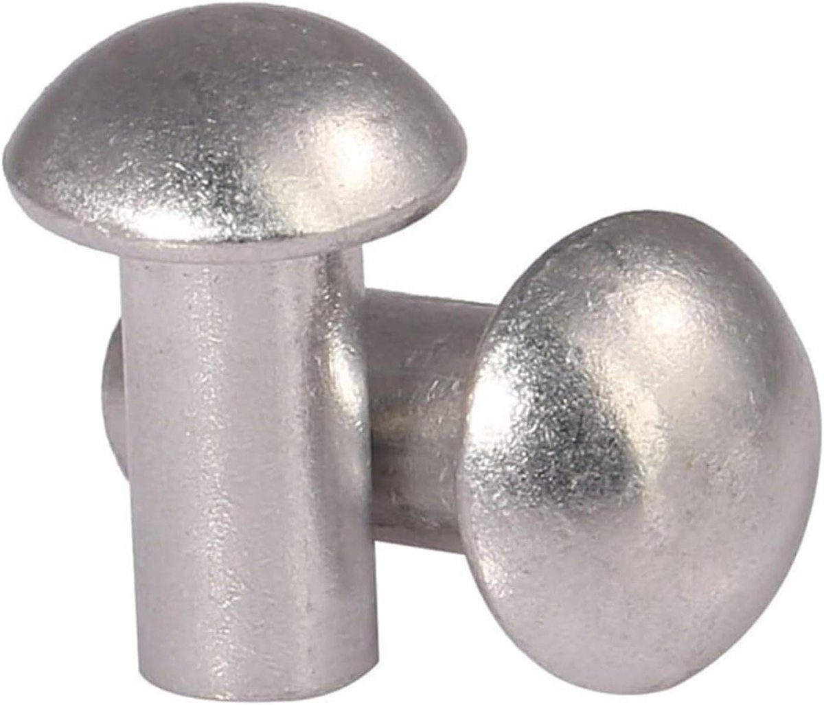 Aluminium Klinknagels - Massieve Klinknagels Ronde Kop - Metaal Montage - Dubbelpunts Ontwerp - 100 stuks M5 - Zilver
