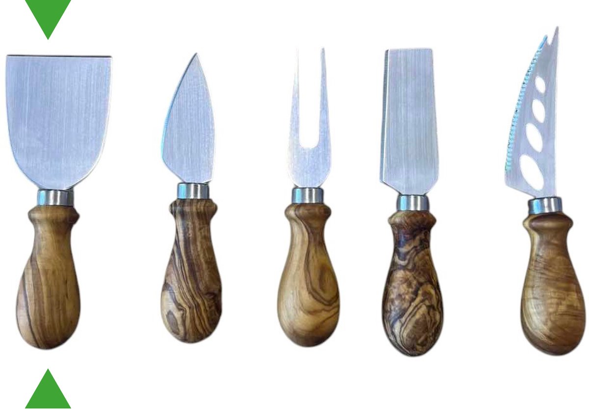 Rizes Wood - Pure Olive Wood - Kaasmesje met olijfhouten handvat - Olijfhout - Recht - Kaas - Cadeautip - Duurzaam!