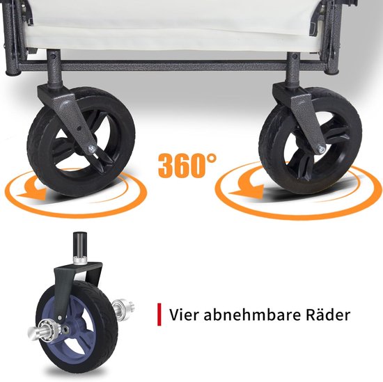 Bolderkar Opvouwbaar Luchtbanden - Strandwagen - Bolderwagen - camping van Bolderkar Opvouwbaar — afbeelding 2