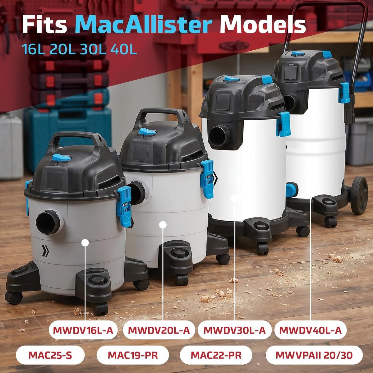 Stofzuigeraccessoires Set - Filter en zakken - Stofvrij Werken - Premium Kwaliteit Vervanging - 6 Delig - Wit