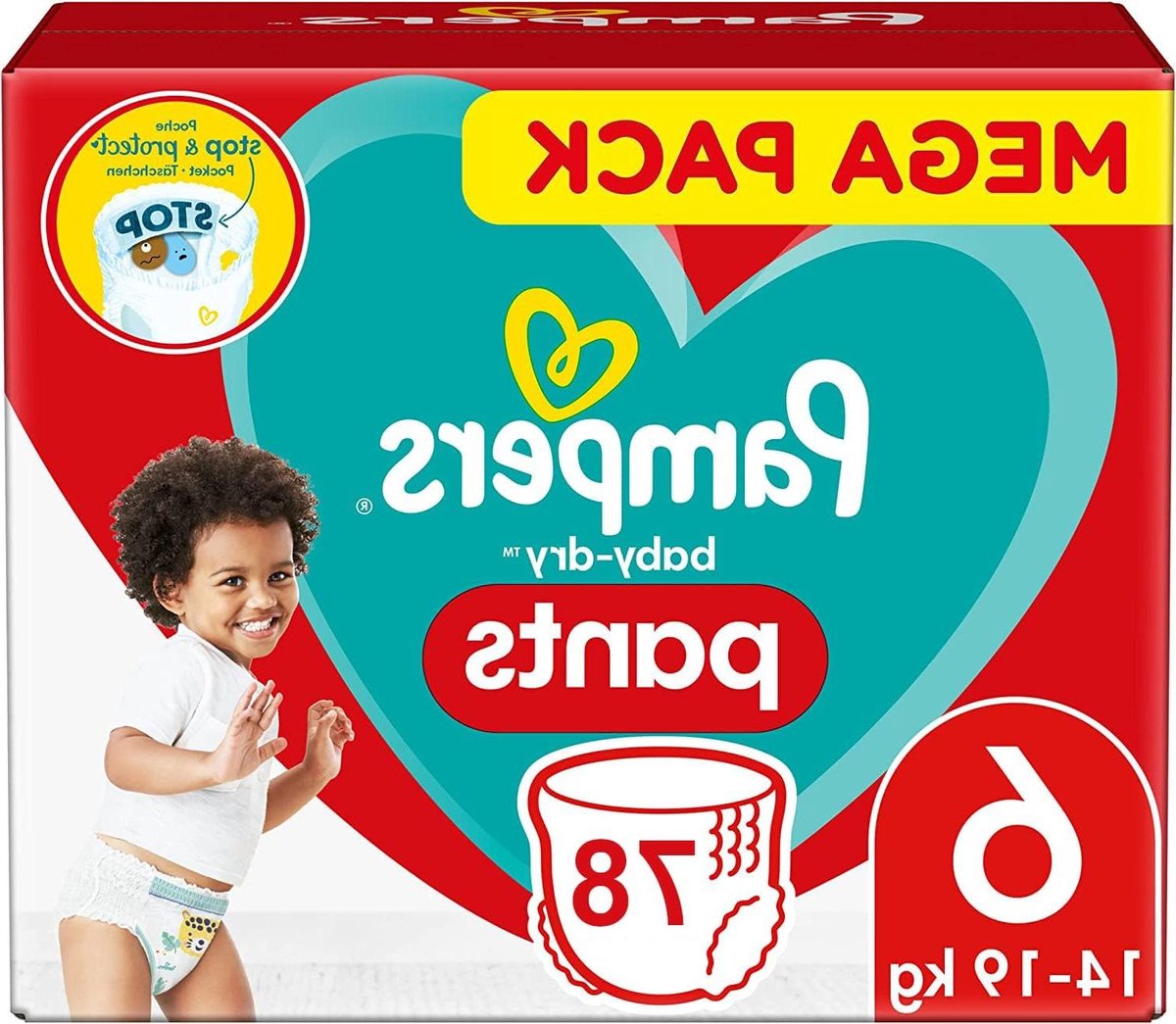 Babybroekjes - Luierbroekjes - Babyverzorging - Ultra-elastische tailleband - Maat 6 78 stuks - Wit