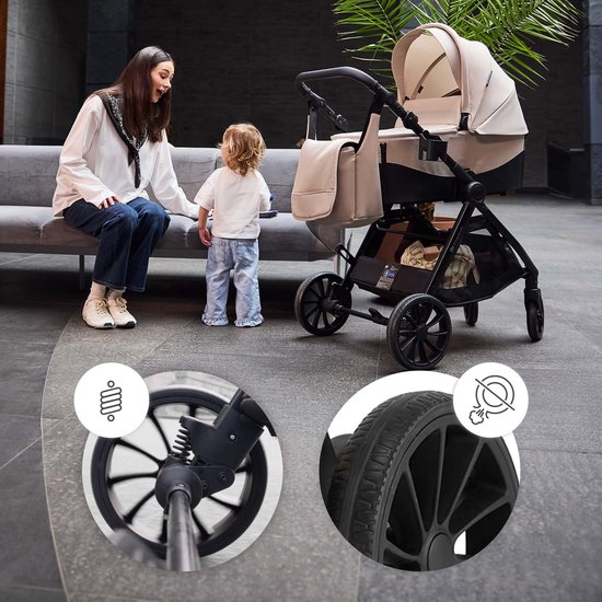 Kinderkraft VESTO 2 - 3-in-1 kinderwagen - Memory buttons - Opvouwbaar met zitting 2 richtingen - Vering op alle wielen - Grijs van Kinderkraft — afbeelding 2