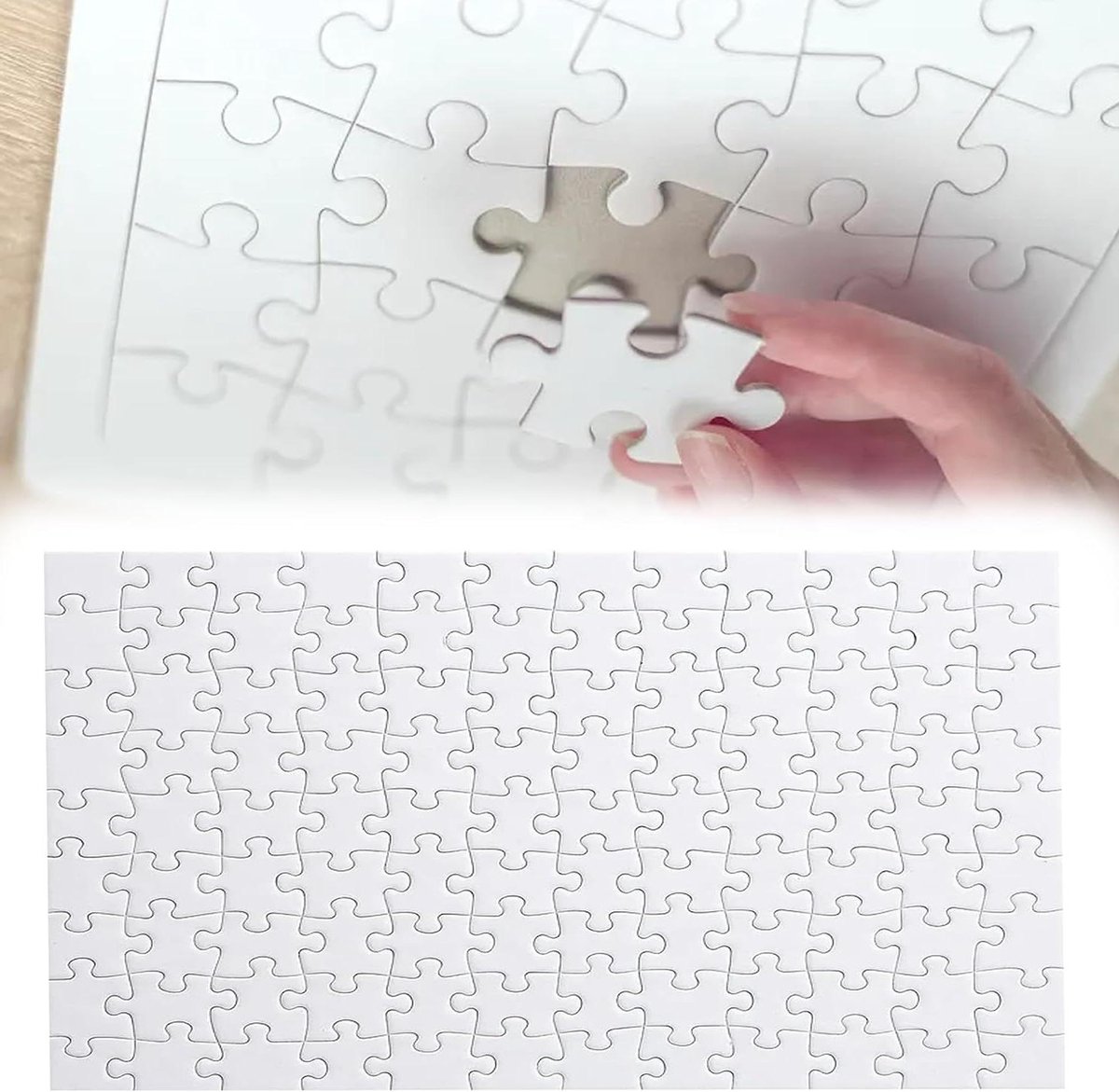 Lege Puzzel - Wit Puzzelspel - Creatief Maken - Zonder Lijm - 75 cm x 50 cm - Wit