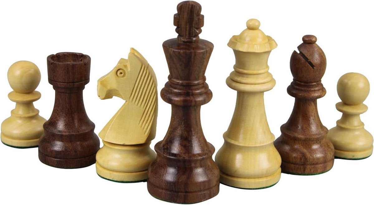 Schaakstukken - Duitse Staunton - Strategisch Spel - Handgesneden Hout - 75 cm - Sheesham