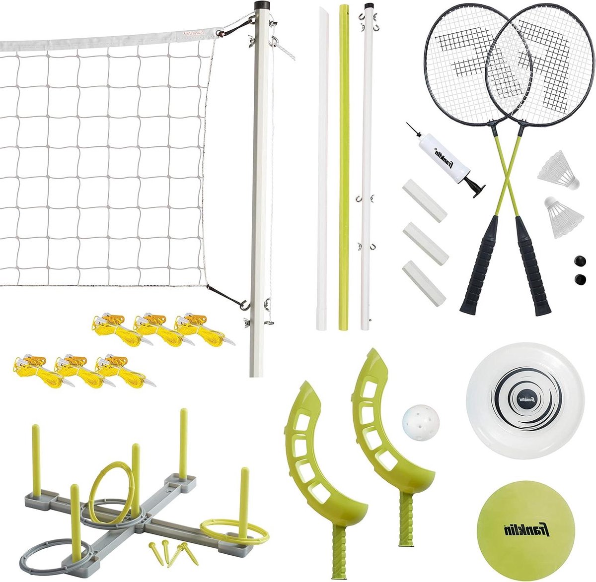Franklin Sports Combo Set - Multisport Set - Buiten Spelen - Vijf Spellen - 30.5 cm - Multicolor
