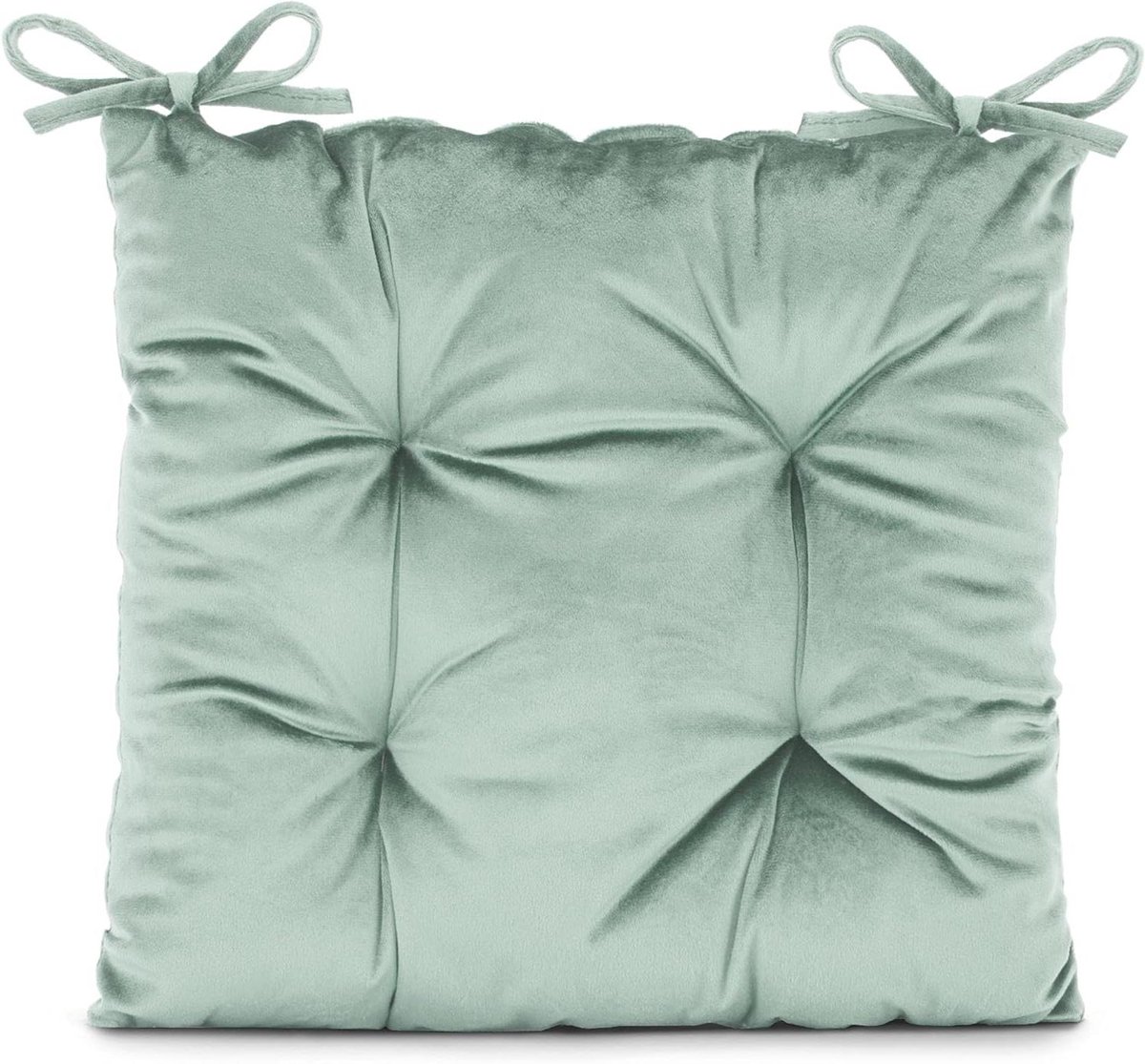 Stoelkussen met linten - Zitkussen fluweel look - Comfortabel Zitten - Gladde stof met gla