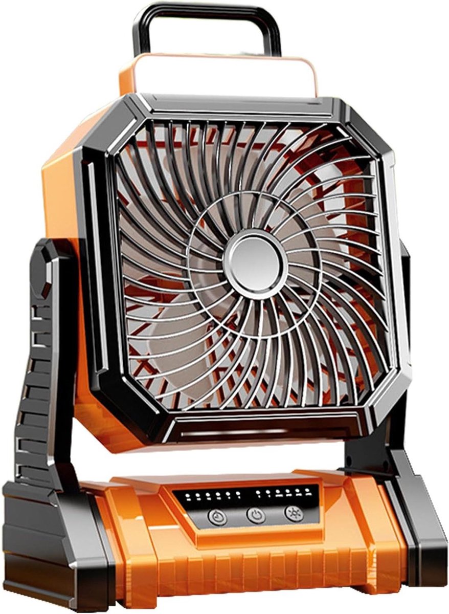 Kampeer Ventilator - Draagbare Fan - Buitenactiviteiten - Met Lantaarnfunctie - 5400mAh - Oranje