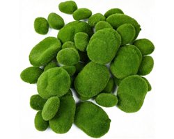 30 Stuks Mosballen voor Aquarium en Decoratie, Realistisch Kunstmos in 4 Maten, Perfect voor Bloempotten en DIY Projecten
