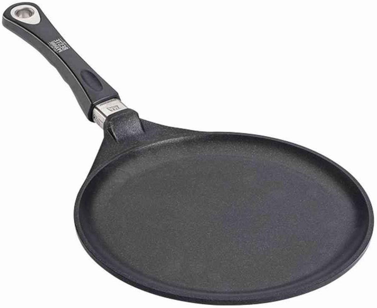 Crêpespan rond - Pannenkoekenpan plat - Lekkere pannenkoeken bakken - Geschikt voor inductie - 28 cm diameter - Grijs