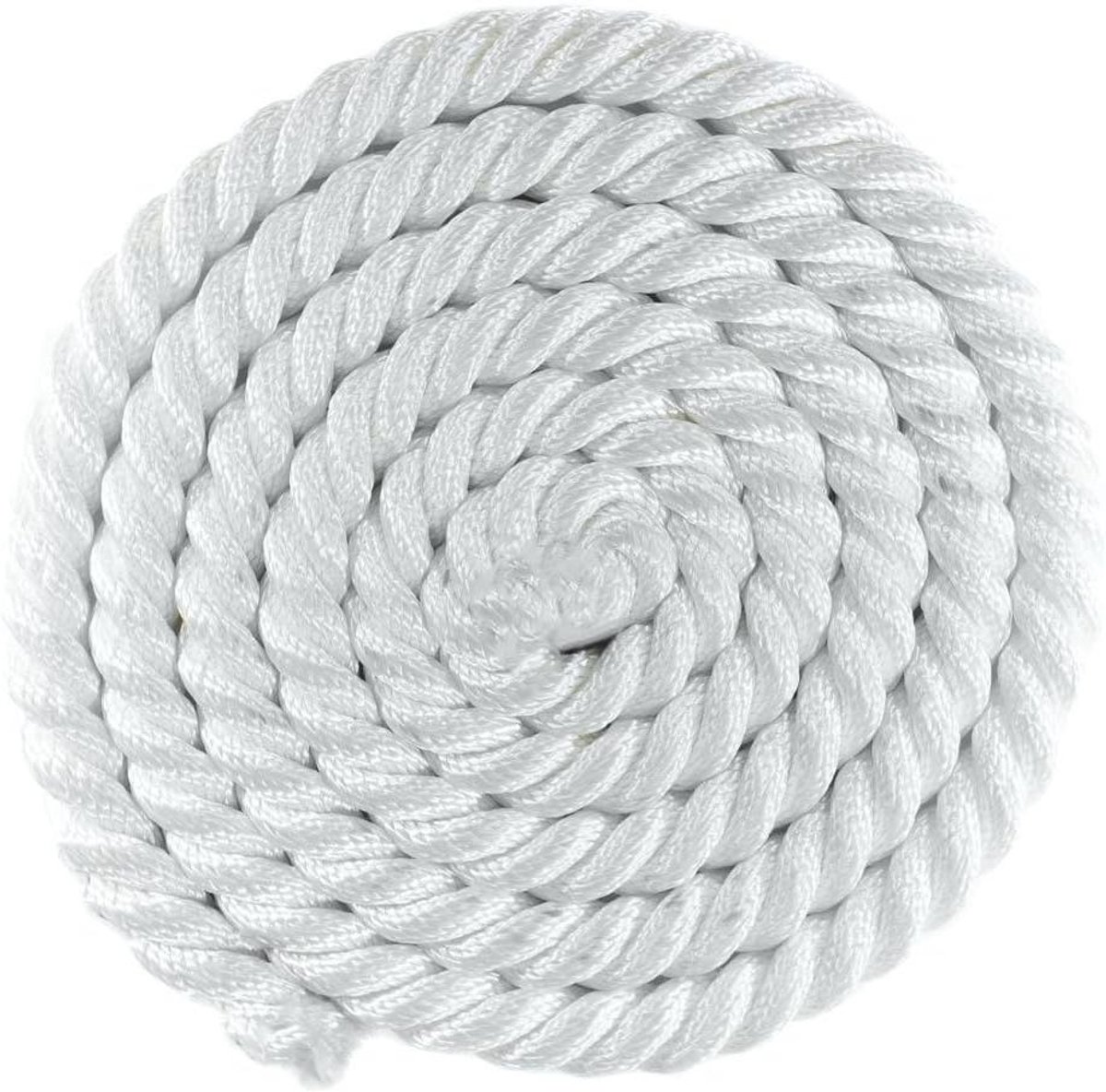 Gedraaid Nylon Touw - Multifunctioneel Koord - Buitenactiviteiten en Klussen - Hoge Treksterkte - 2.5 cm x 7.6 meter - Wit