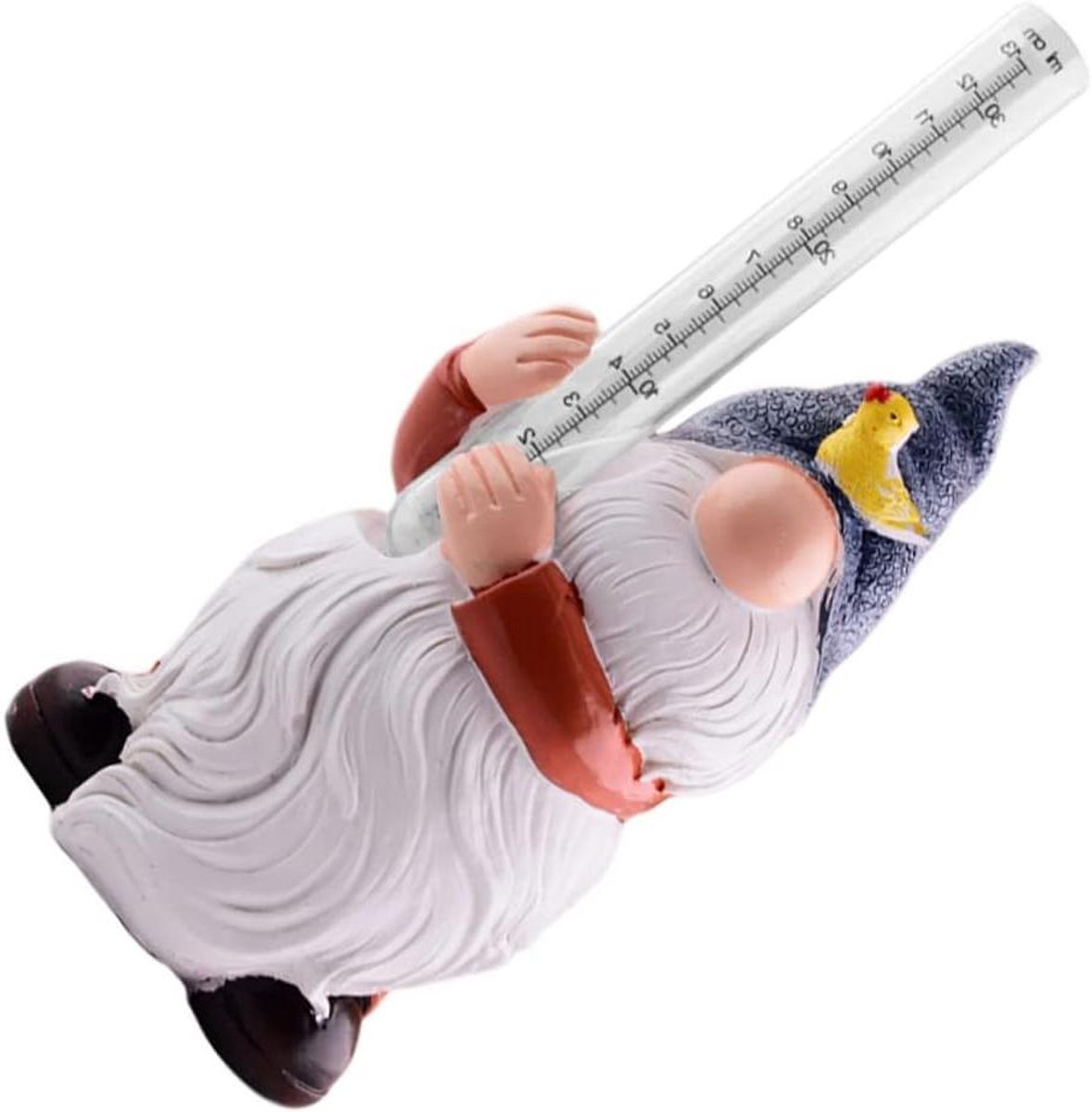 Milisten Outdoor Ornaments Miniature Gnome Rain Gauge Figure Garden Dwarf For Accessory