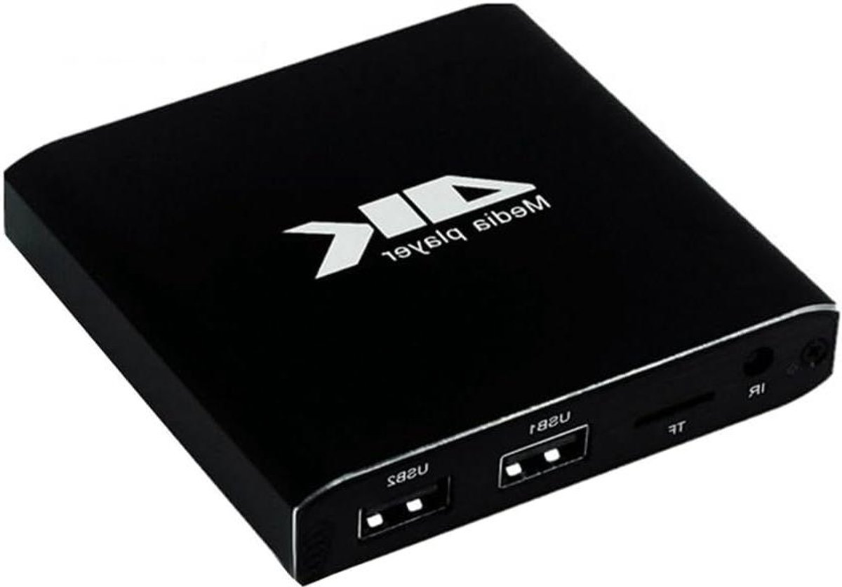 Mediaspeler - 4K HD-speler - Reclame Afspelen - Automatische Loopweergave - 16 x 9 x 9 cm - Zwart