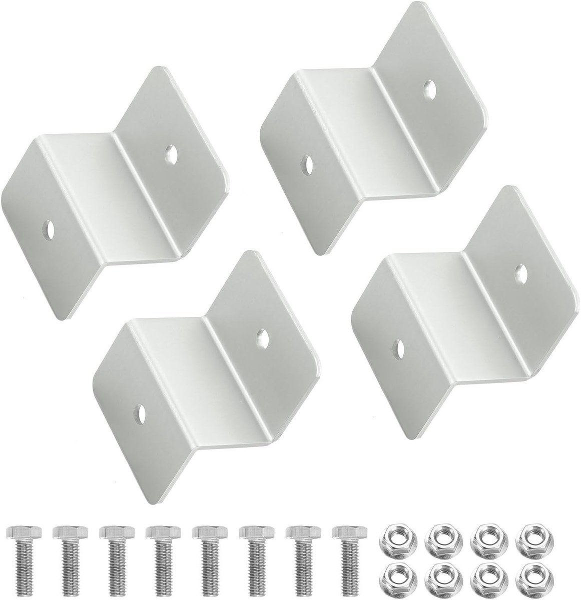 Zonnepaneel Houders - Z-beugels - Off-grid Installatie - Aluminium Legering - 30 mm Diepte - Zilver