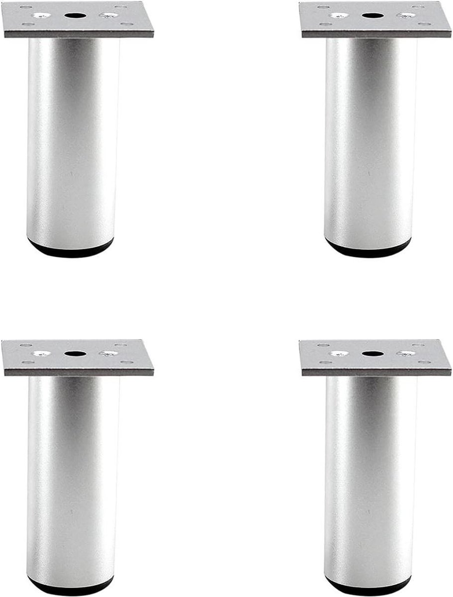 Meubelpoten Set - Kastpoten - Meubels Verhogen - Verstelbare Hoogte - 6cm - Zilver