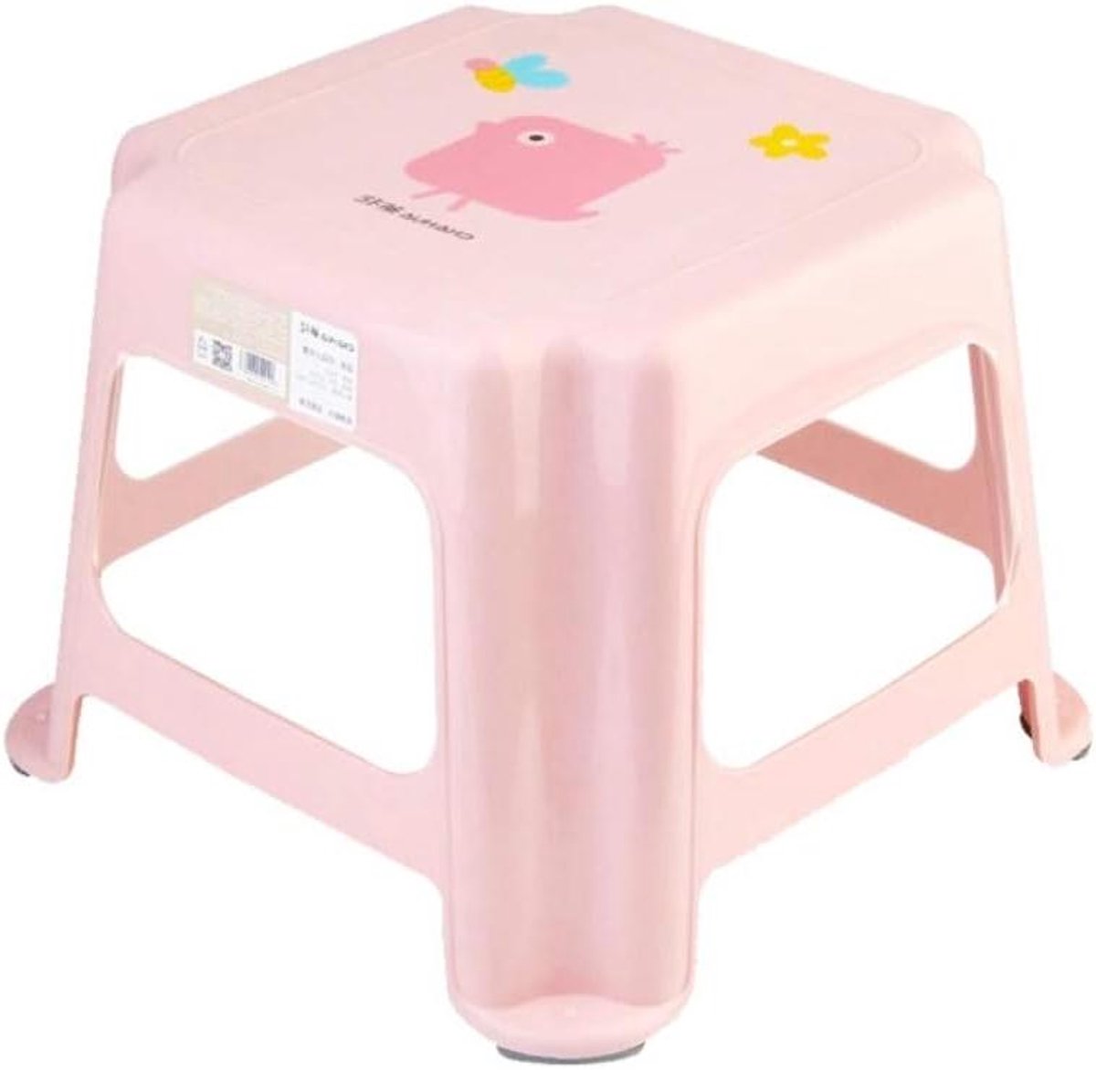 Badkamer Kruk - Hulp Krukje - Ondersteuning Zitten - Antislip Onderkant - 27x27x22cm - Roze