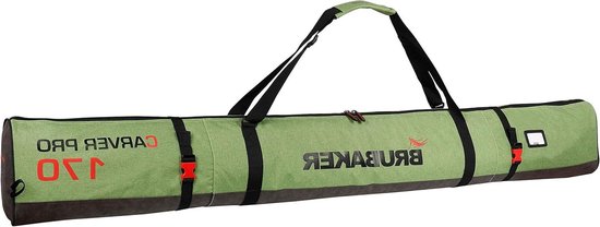 Skitassen Carver Performance - Ski en stokken tas - Ski vakantie - Gevoerd en scheurvast - 170 cm - Zwart groen