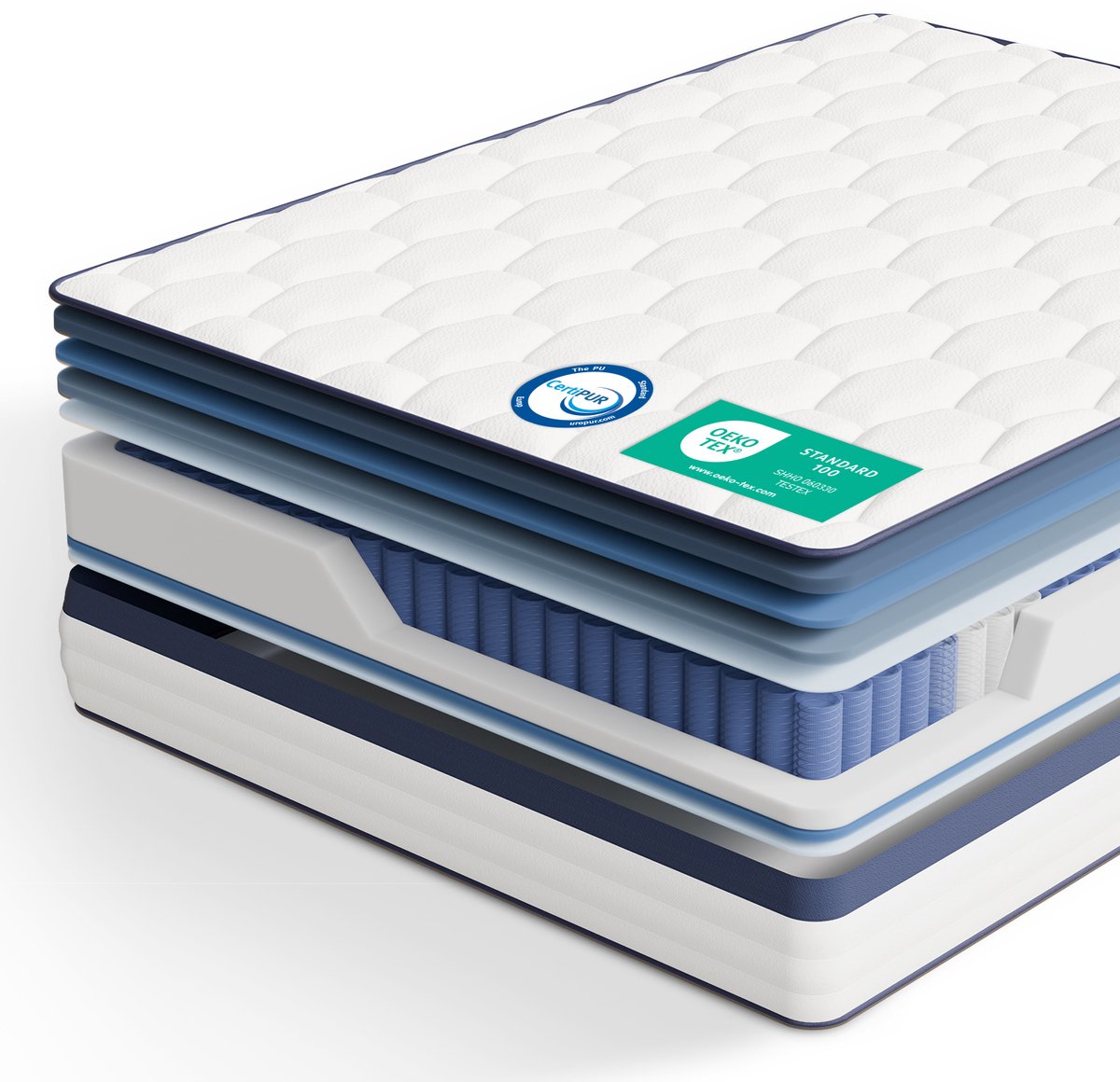 ROYGBIV Matras 160x200 – 25 cm Pocketveringmatras – 7 Zones – Orthopedisch – HR Koudschuim – OEKO-TEX Gecertificeerd – Medium - BruinHardheid