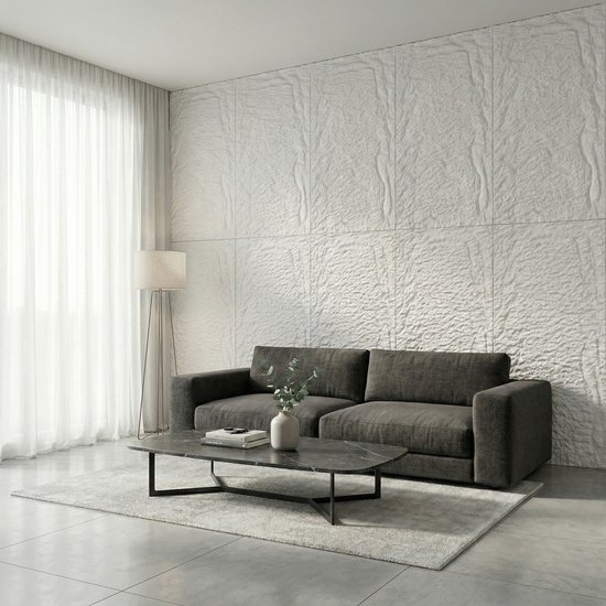 3D Muurpaneel Steenlook 120x60x5 cm, 3 Stuks PU Zelfklevende Wandbekleding, Waterdicht Steenpaneel voor Keuken, Badkamer & Woonkamer, Type B - Wit - NAIZY