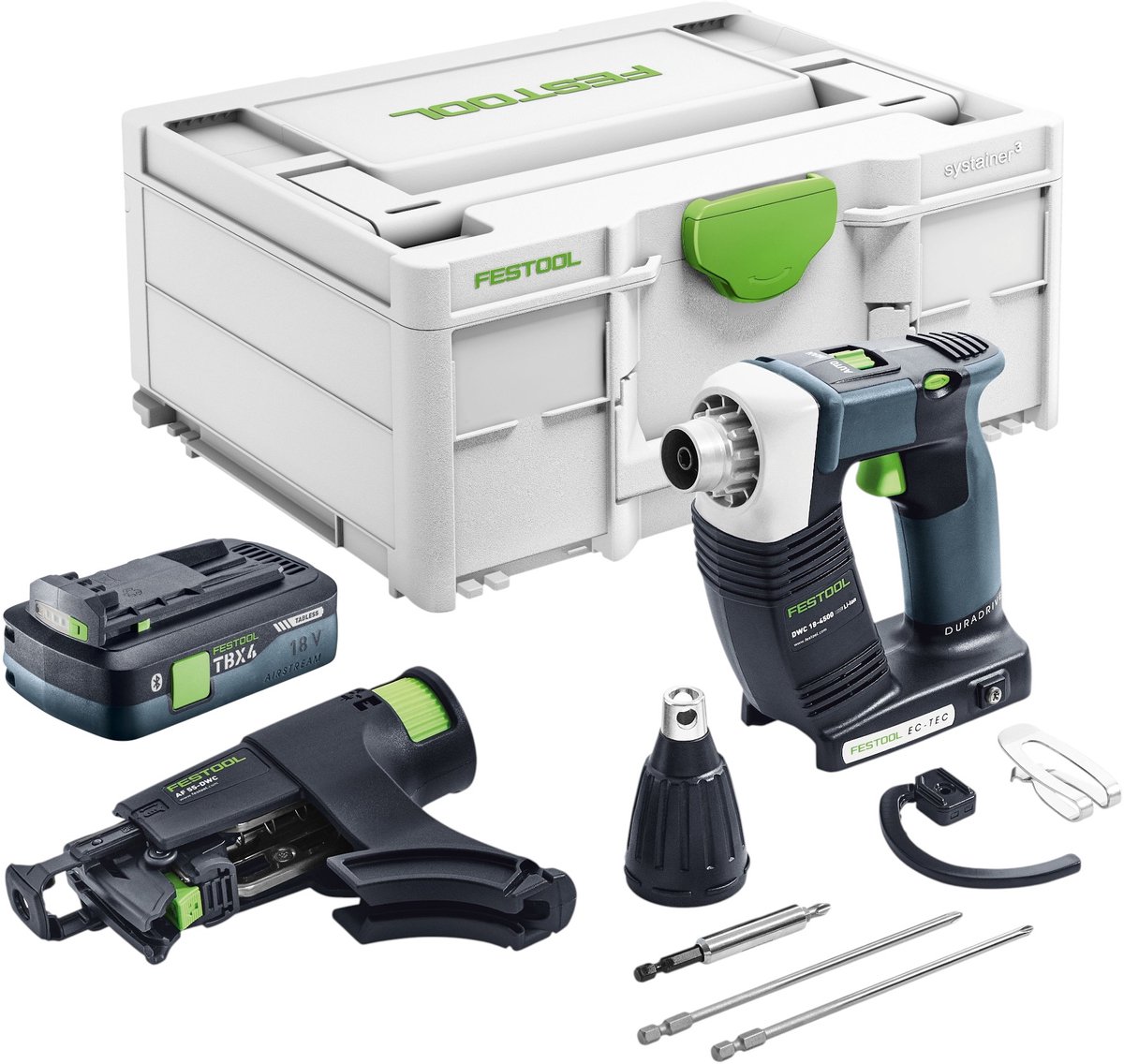 Festool DWC 18-4500 Basic accu-bouwschroevendraaier 18 V 14 Nm borstelloos + 1x accu 4,0 Ah + Systainer - zonder oplader