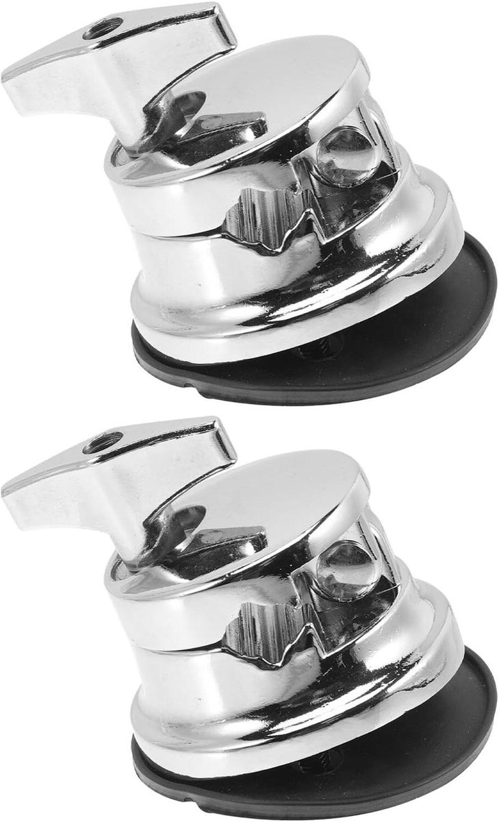 Trommelpoot Houders - Drum Accessoires - Muziek Maken - Trillingsdempend - 2 stuks - Zilver