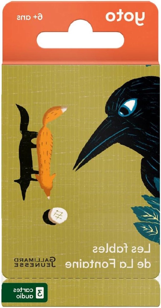 Audioboeken Kinderen Frans - Fables La Fontaine - Luisteren Educatief - 56 Klassieke Fabels - 11x5.5x0.1 cm - Wit Blauw