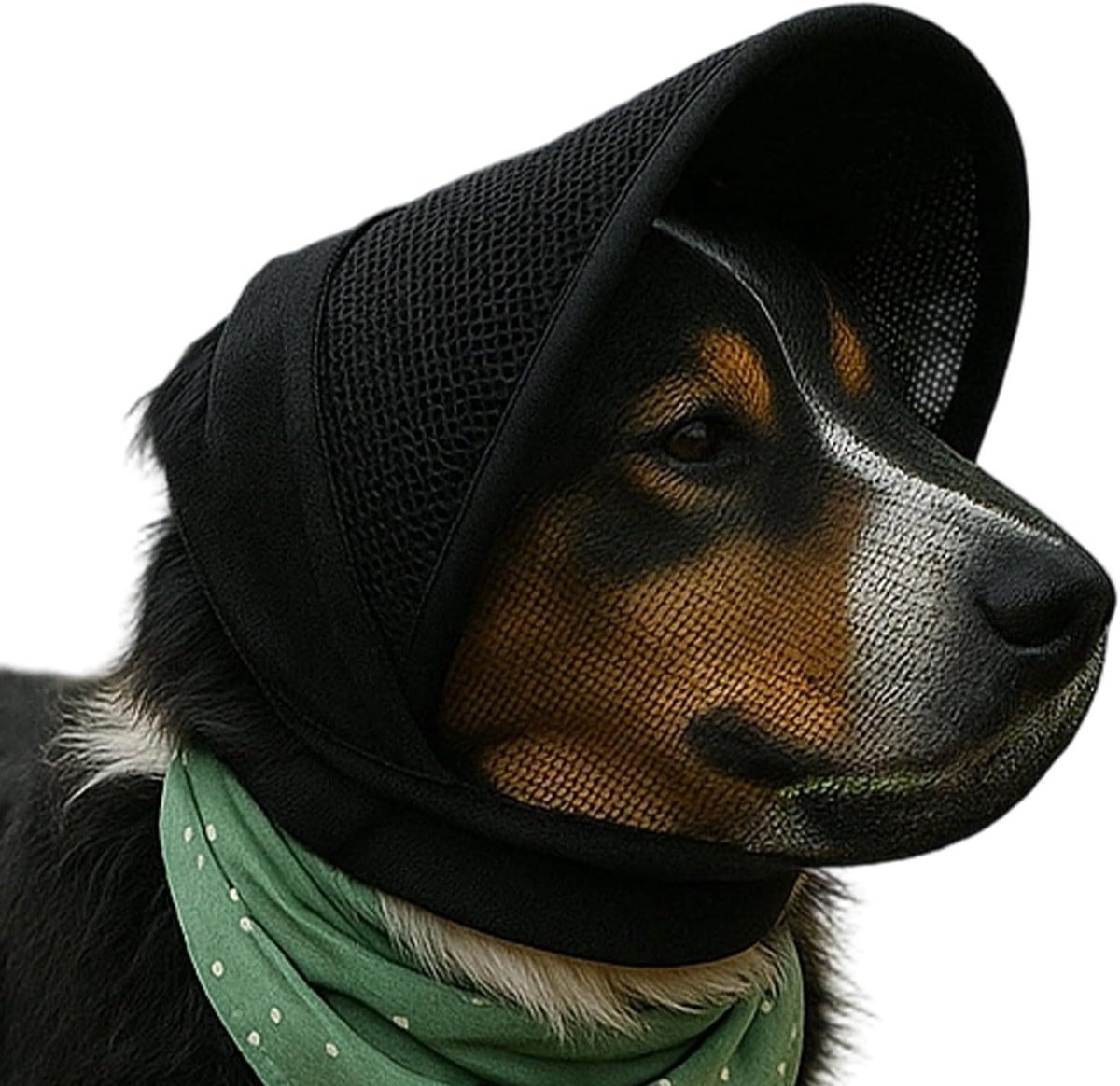 Honden Gaas Kap - Honden Hoofd Beschermer - Buitenavontuur - Ademend Lichtgewicht - Verstelbaar - Zwart