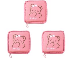STARRY G 3 STKS maandverband opbergtas, maandverband, draagbare periode maandverband zakje, tampon houder case voor tiener meisjes vrouwen, handtas kleine zakjes voor sundries, lippenstift