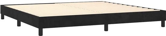 vidaXL - Boxspring - met - matras - en - LED - fluweel - zwart - 200x200 - cm