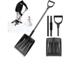 Sneeuwschuiver - Verwijderbare Schep - Auto Vrij Maken - 4-Delig Afneembaar - 112 cm - Zwart