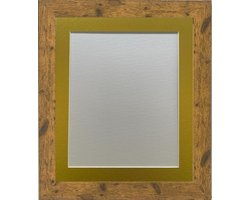 FRAMES BY POST Studio Antieke Houten Fotolijst met Gouden Mount A2 voor Afbeeldingsgrootte A3
